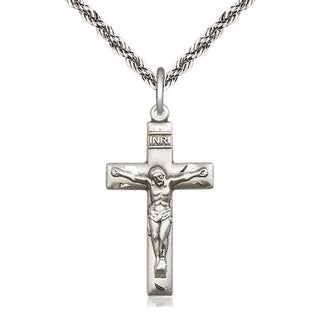 Sterling Silver Crucifix Medal Catholic Jewelry