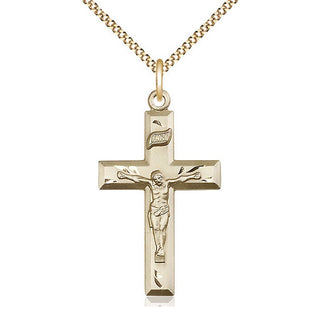 14kt Gold Filled Crucifix Medal Catholic Jewelry
