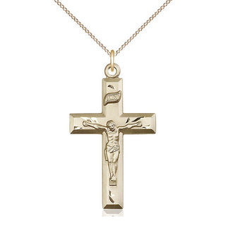 14kt Gold Filled Crucifix Medal Catholic Jewelry
