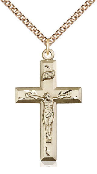 14kt Gold Filled Crucifix Medal Catholic Jewelry
