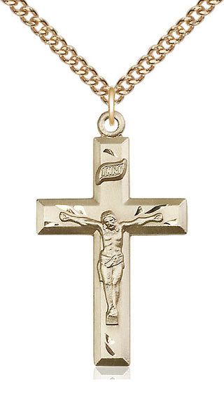 14kt Gold Filled Crucifix Medal Catholic Jewelry
