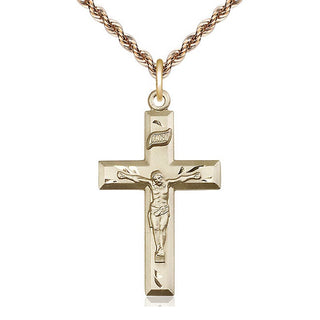 14kt Gold Filled Crucifix Medal Catholic Jewelry