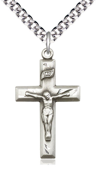 Sterling Silver Crucifix Medal Catholic Jewelry