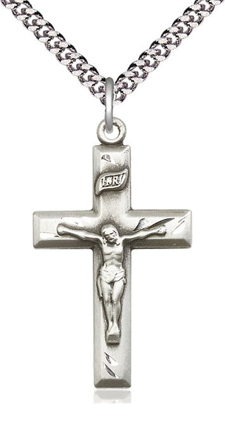 Sterling Silver Crucifix Medal Catholic Jewelry
