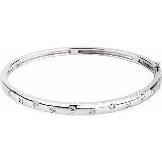 14K White 1/2 CTW Lab-Grown Diamond Bangle 6 3/4" Bracelet