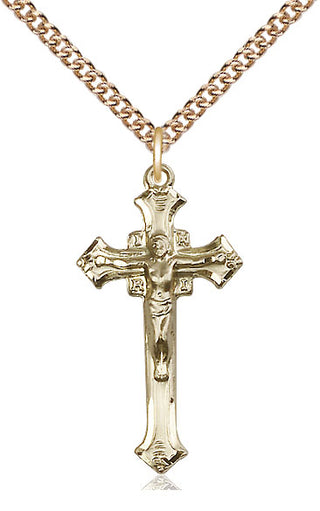 14kt Gold Crucifix Medal
