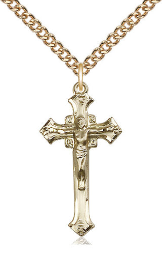 14kt Gold Crucifix Medal