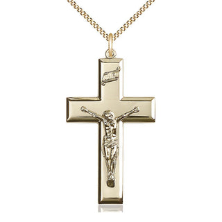 14kt Gold Filled Crucifix Medal Catholic Jewelry