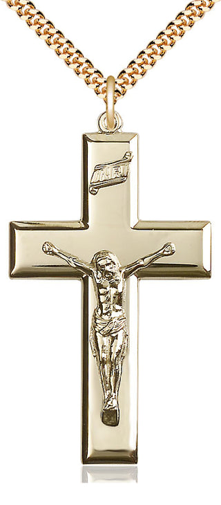 14kt Gold Filled Crucifix Medal Catholic Jewelry