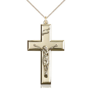 14kt Gold Crucifix Medal