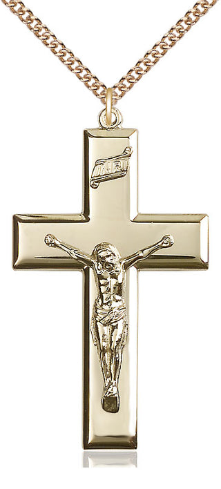 14kt Gold Crucifix Medal
