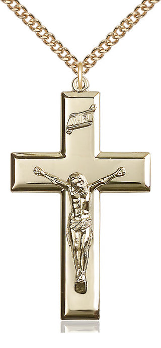 14kt Gold Crucifix Medal