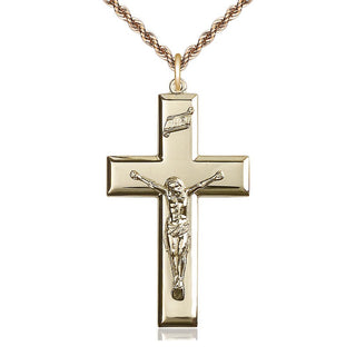 14kt Gold Crucifix Medal