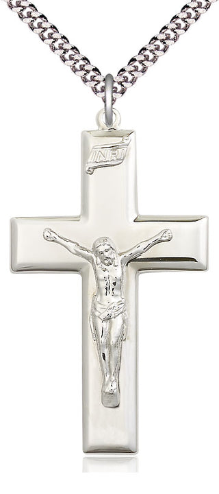 Sterling Silver Crucifix Medal Catholic Jewelry
