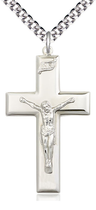 Sterling Silver Crucifix Medal Catholic Jewelry