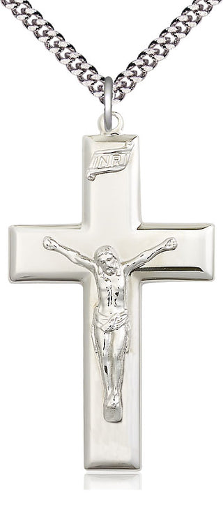 Sterling Silver Crucifix Medal Catholic Jewelry