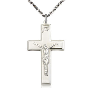 Sterling Silver Crucifix Medal Catholic Jewelry