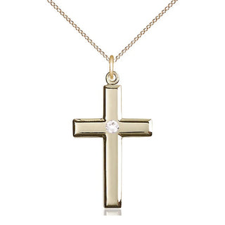 14kt Gold Filled Cross Pendant with 3mm Crystal Swarovski Necklace