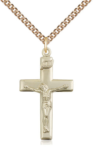 14kt Gold Filled Crucifix Medal Catholic Jewelry