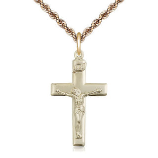 14kt Gold Filled Crucifix Medal Catholic Jewelry