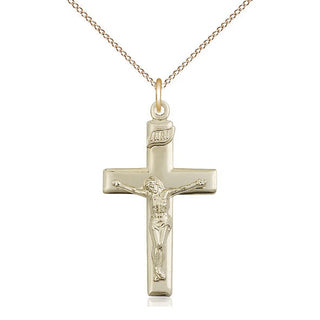 14kt Gold Crucifix Medal