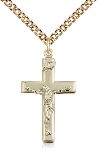 14kt Gold Crucifix Medal