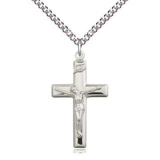 Sterling Silver Crucifix Medal Catholic Jewelry