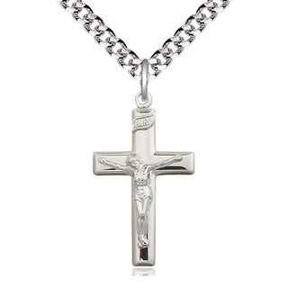 Sterling Silver Crucifix Medal Catholic Jewelry