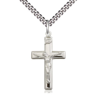 Sterling Silver Crucifix Medal Catholic Jewelry