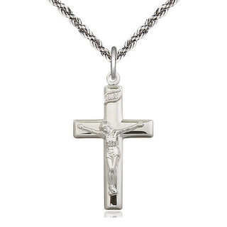 Sterling Silver Crucifix Medal Catholic Jewelry