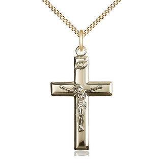 14kt Gold Filled Crucifix Medal Catholic Jewelry