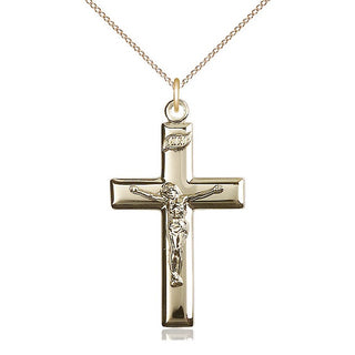 14kt Gold Filled Crucifix Medal Catholic Jewelry