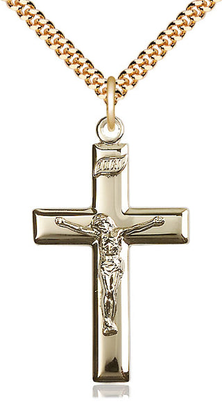 14kt Gold Filled Crucifix Medal Catholic Jewelry
