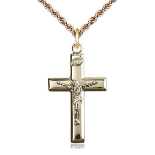 14kt Gold Filled Crucifix Medal Catholic Jewelry