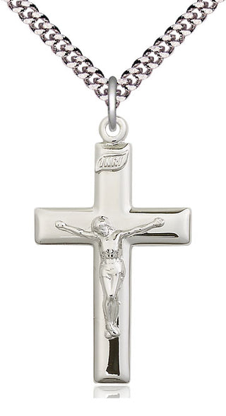 Sterling Silver Crucifix Medal Catholic Jewelry