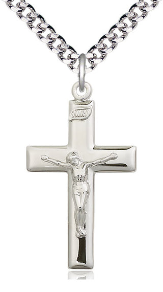 Sterling Silver Crucifix Medal Catholic Jewelry
