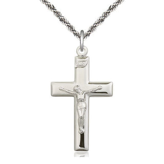 Sterling Silver Crucifix Medal Catholic Jewelry