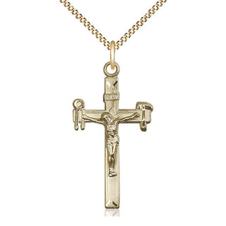 14kt Gold Filled Crucifix Medal Catholic Jewelry