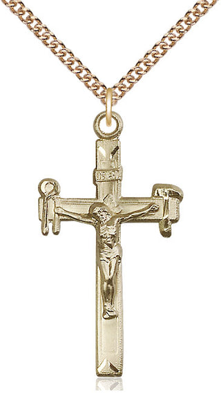14kt Gold Filled Crucifix Medal Catholic Jewelry