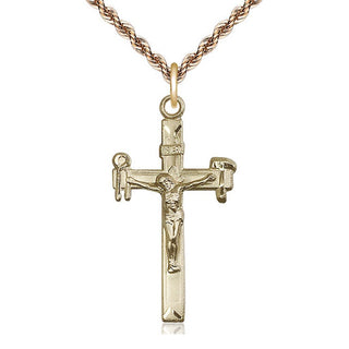 14kt Gold Filled Crucifix Medal Catholic Jewelry