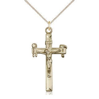 14kt Gold Crucifix Medal