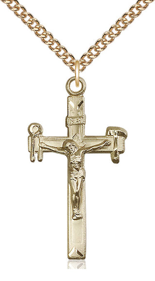 14kt Gold Crucifix Medal