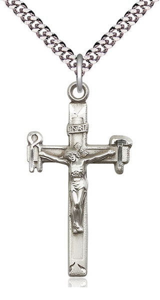 Pewter Crucifix Medal Catholic Jewelry