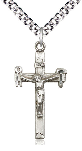 Sterling Silver Crucifix Medal Catholic Jewelry
