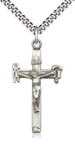 Sterling Silver Crucifix Medal Catholic Jewelry