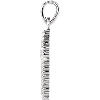 Platinum 13.5x8.6 mm Rope Cross Pendant  