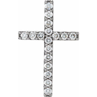 Platinum 1/2 CTW Natural Diamond Petite Cross Pendant