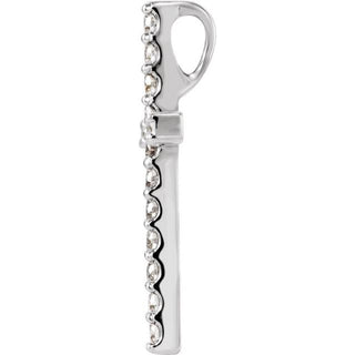 14K White 1/2 CTW Natural Diamond Petite Cross Pendant