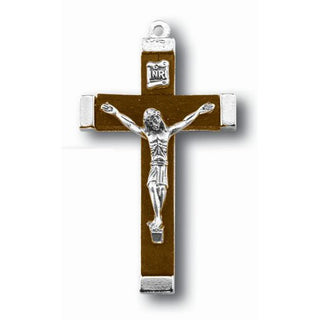 10-Pack - 2" Nickle Bound Crucifix With Maroon Insert