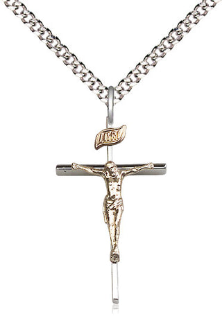Two-Tone GF/SS Crucifix Medal | Medium